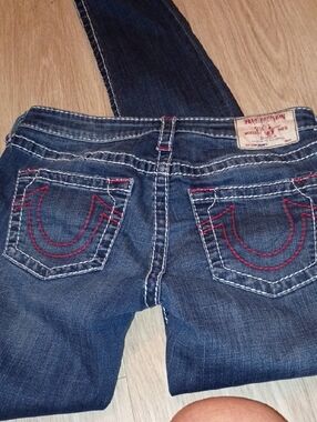 True Religion Dark Indigo Women's Jeans with Contrast Stitching